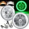 7" COB Green LED Halo Headlights H4 6000K LED Light Kit Fits 76-16 Jeep Wrangler