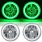 7" COB Green LED Halo Headlights H4 6000K LED Light Kit Fits 76-16 Jeep Wrangler