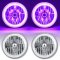 7" COB Purple LED Halo Headlights 6000K LED Light Kit Fits 76-16 Jeep Wrangler