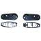 Truck Square Rectangle Chrome Outside Rearview LED Turn Signal Door Mirrors Pair