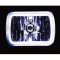 7X6" White COB LED Glass/Metal Halo Headlight H4 Light Bulb Headlamp Pair