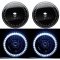 7" Black Halogen Headlight White LED SC Halo Angel Eye Headlamp Light Bulb Pair