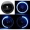 7" HID White LED Halo Ring Angel Eyes Black Headlight 6K Light Lamp Bulbs Pair