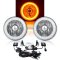 5-3/4" Amber LED COB SMD Halo Angel Eye 6000K 6K HID Light Bulbs Headlights Pair