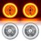 5-3/4" Amber LED COB SMD Halo Angel Eye 6000K 6K HID Light Bulbs Headlights Pair