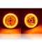 5-3/4" Amber LED COB SMD Halo Angel Eye 6000K 6K HID Light Bulbs Headlights Pair