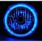 7" Halogen Motorcycle Blue LED Halo Ring H4 Light Bulb Headlight For: Harley