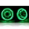 5-3/4" Green LED Halo Halogen Light Bulb Headlight Angel Eye Crystal Clear Set