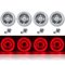 5-3/4" Red LED Halo Halogen Light Bulb Headlight Angel Eye Crystal Clear Set