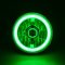 5-3/4" Green LED COB SMD Halo Angel Eye Halogen Light Bulbs Metal Headlights Set