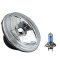 5-3/4" Motorcycle Crystal Halogen Headlight Metal Headlamp 6-Volt 6V 35/35W Bulb