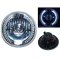 7" Motorcycle Halogen Projector Headlight Headlamp Crystal Clear Bulb LED Halo