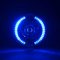 7" Halogen Blue Split LED Halo Ring Angel Eye Headlight Headlamp Light Bulb Pair