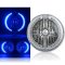 7" Blue LED Angel Eye Ring Motorcycle Halo Headlight Blinker Turn Signals Light