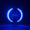 7" Blue LED Angel Eye Ring Motorcycle Halo Headlight Blinker Turn Signals Light