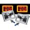 4X6" Amber SMD LED Halo Crystal Glass/Metal Headlight Light Bulb Headlamp Pair