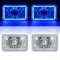 4X6 Blue LED Halo Angel Eye Halogen Headlights Headlamp Bulbs Crystal Clear Pair