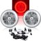 7" COB Red LED Halo Headlights 6K 6000K HID Light Kit Fits 76-16 Jeep Wrangler