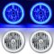 7" COB Blue LED Halo Headlights H4 6000K HID Light Kit Fits 76-16 Jeep Wrangler