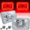 4X6 Red Halo Angel Eye Halogen H4 Headlights Headlamp Bulbs Crystal Clear Pair