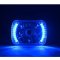 7X6 Blue LED Halo Projector Halogen Crystal Headlights Angel Eye H4 Light Bulbs