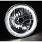 55 56 57 Chevy Halogen White LED Halo Headlight Headlamp H4 Light Bulbs 7" Pair