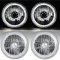 7" White LED Halo Angel Eye Crystal Clear Halogen Headlight Headlamp Light Bulbs