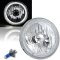 7" White LED Halo Angel Eye Crystal Clear Halogen Headlight Headlamp Light Bulbs