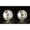 7" White LED Halo Angel Eye Crystal Clear Halogen Headlight Headlamp Light Bulbs