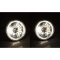 7" Halogen H4 12V Headlight Headlamp White LED Halo Angel Eyes Light Bulbs Pair