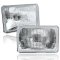 4X6" Halogen Semi Sealed Stock Glass H4 Headlight Headlamp Light Bulb Set 60/55W