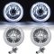 5-3/4 White LED Halo Halogen Light Bulb Headlight Angel Eye Crystal Clear Pair