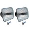7X6 Stock Style Glass Lens / Metal Headlight H4 Halogen Light Bulb Headlamp Pair