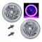 7" SMD Purple LED Halo 60W Halogen Light Headlight Pair Fits 76-15 Jeep Wrangler