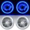 7" Halogen LED Blue Halo Angel Eyes Headlight Headlamp H4 Light Bulbs Pair