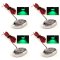 4 Green LED Chrome Modules Motorcycle Car Truck Neon Under Glow Lights Pods Kit