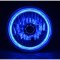 7" H6024 / 6014 Halogen Blue LED Halo Ring H4 Light Bulb Angel Eye Headlight