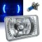 (1) 4X6" Blue LED Halo Drl Halogen Headlight Headlamp Light Bulbs Crystal Clear