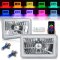 4X6" BLUETOOTH Color Change RGB SMD LED Halo Angel Eye Headlight Light Bulb Pair