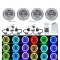 5-3/4" RF RGB SMD Multi-Color Change Halo Angel Eye Shift H4 LED Headlights Set