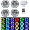 5-3/4" RF RGB SMD Multi-Color Change Halo Angel Eye Shift H4 LED Headlights Set