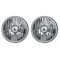 5-3/4" Crystal Clear Halogen Headlight Metal Headlamp H4 60/55W Light Bulbs Pair