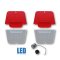 62-64 Chevy II Nova Red LED Tail Light & Clear Back Up Lamp Lens w/ Flasher Set