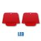 62-64 Chevy II Nova Red LED Tail Light & Clear Back Up Lamp Lens w/ Flasher Set