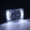 4X6 White LED Halo Projector Crystal Headlamp 6000k HID Headlight Light Bulb Set