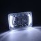 4X6" White LED Halo Projector Halogen Headlight Headlamp Bulbs Crystal Clear Set