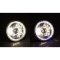 55 56 57 Chevy Halogen Blue LED Halo Headlight Headlamp H4 Light Bulbs 7" Pair