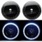 7" Black Halogen Headlight White LED Halo Angel Eye Headlamp 6K Light Bulb Pair