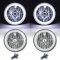 7" White COB LED Halo Angel Eye H4 6k Headlamp Headlight Halogen Light Bulb Pair