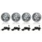 5-3/4 Crystal Clear Metal Glass Headlight LED 4000Lm H4 Light Bulb Headlamp Set